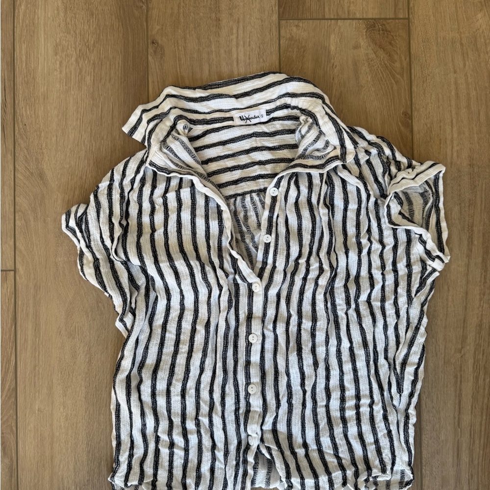 Striped Button-Up Women's Top